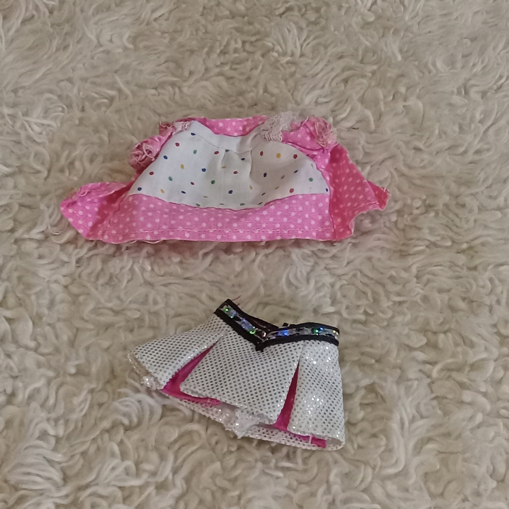 Pink and White Doll Dress Set